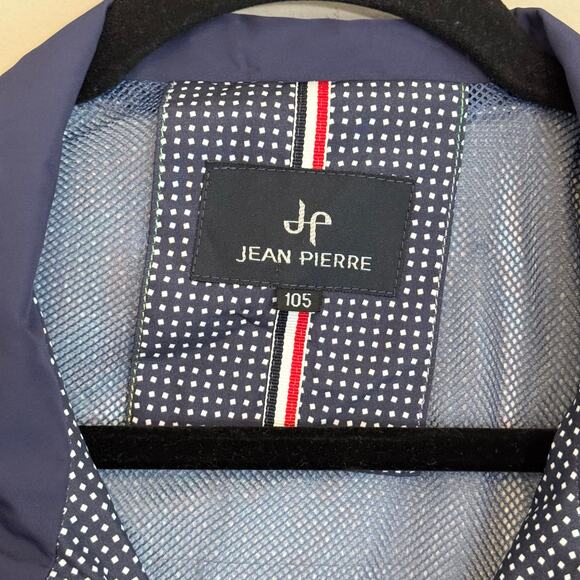 Vintage 70s Jean Pierre Jacket Mens 38 US XL Blue Geometric Full Zip Long Sleeve - Picture 6 of 9